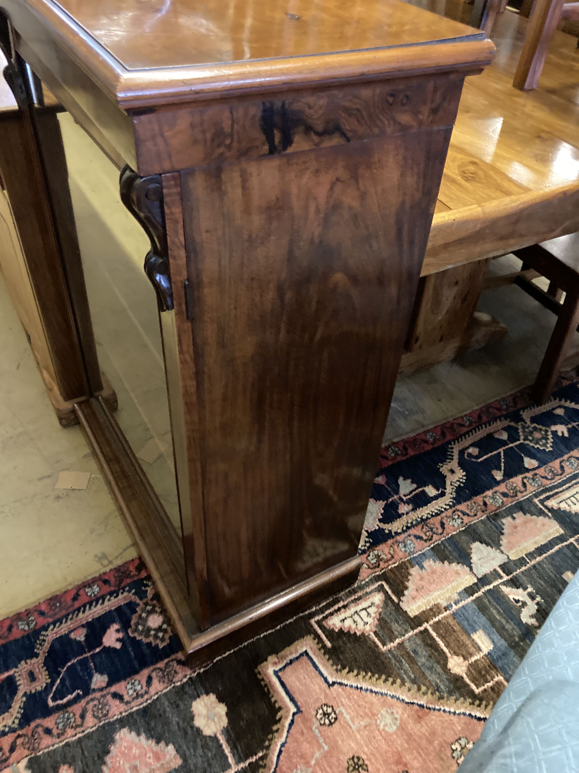 A Victorian walnut pier cabinet, width 73cm, depth 41cm, height 108cm